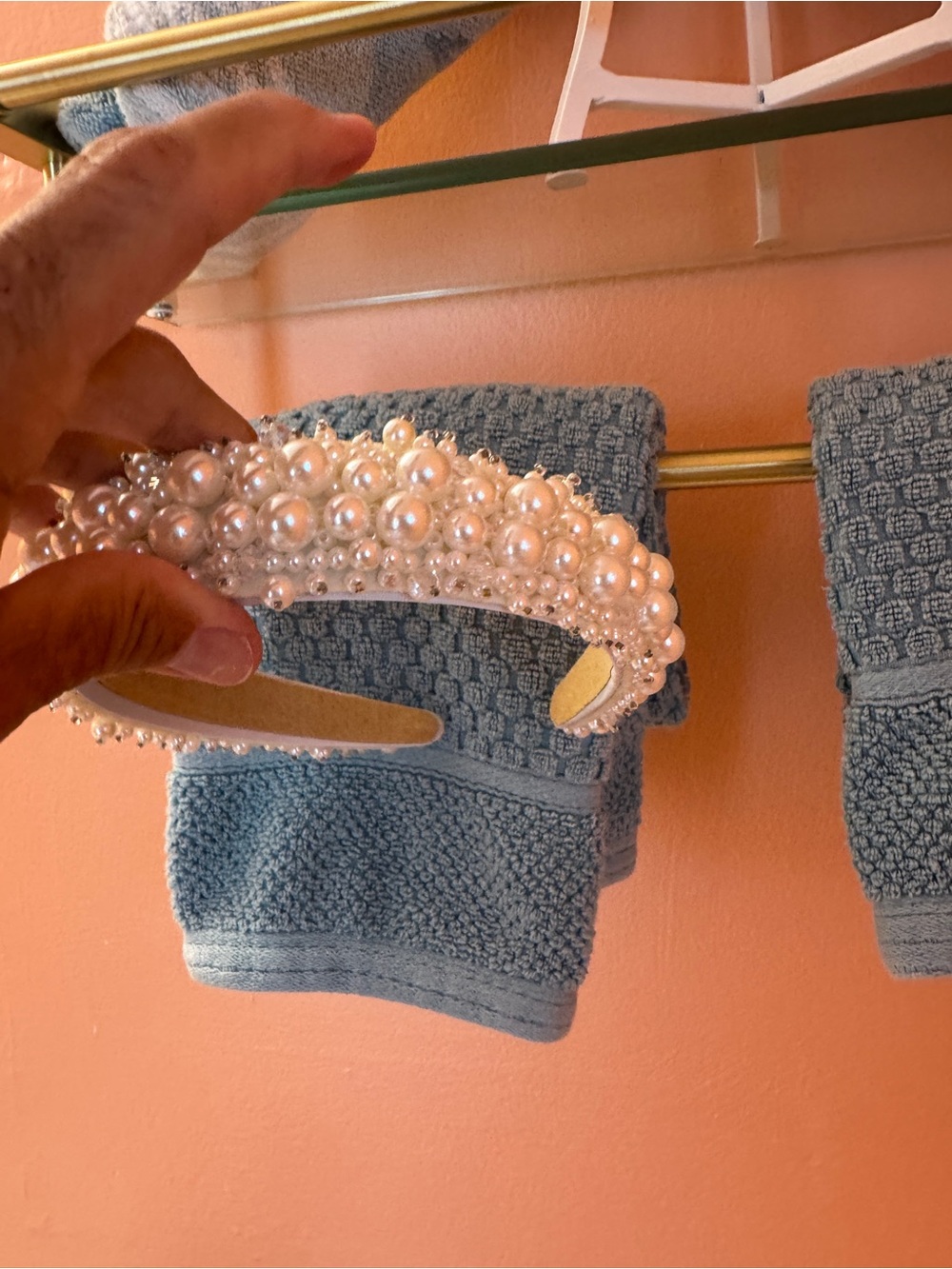 Pearl Embellished Headband - White